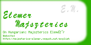 elemer majszterics business card